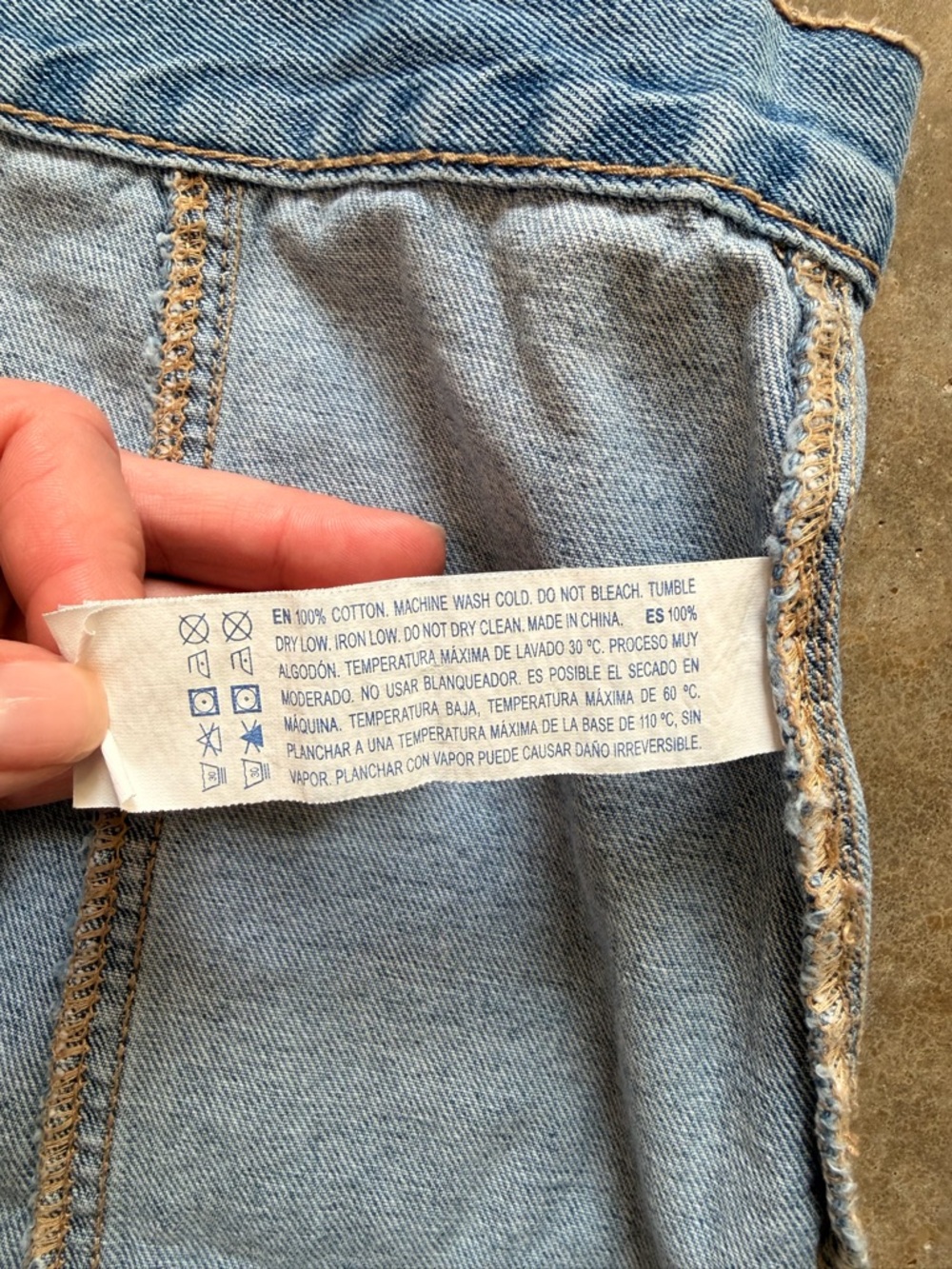 Button Front Denim Mini Skirt - Size 28 - Picture 8 of 8
